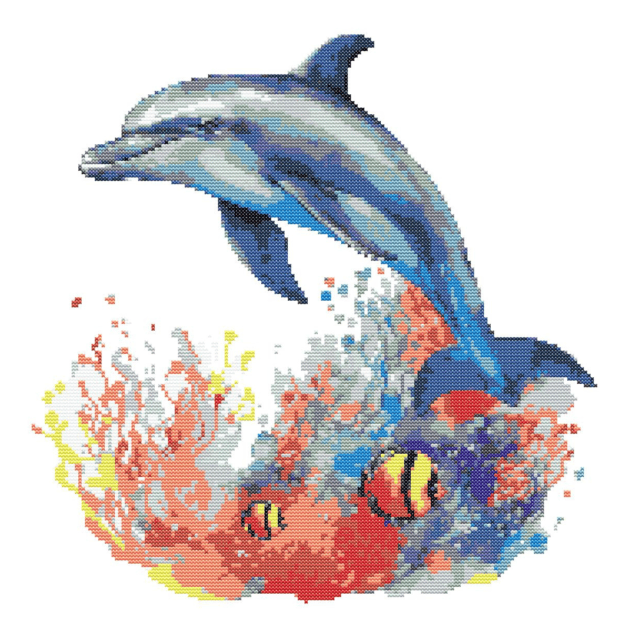 DOLPHIN OASIS - Cross Stitch Pattern - Cross Stitch Chart