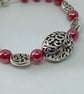 Red glass filigree bracelet  - Image 4