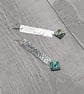 Aluminium Flat Rectangle Dangle Earrings with Diamond Abalone Shell Beads - Image 4