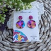 Petrol Rainbow Ripple Earrings