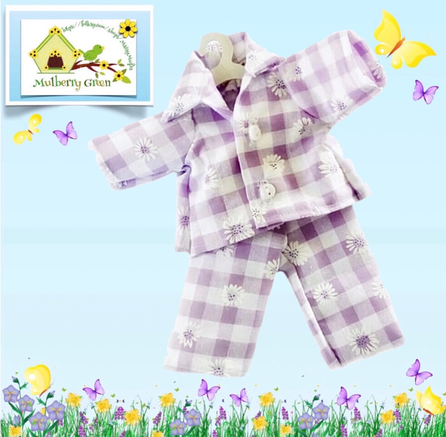 Reserved for Joanne - Lavender Gingham Pyjamas