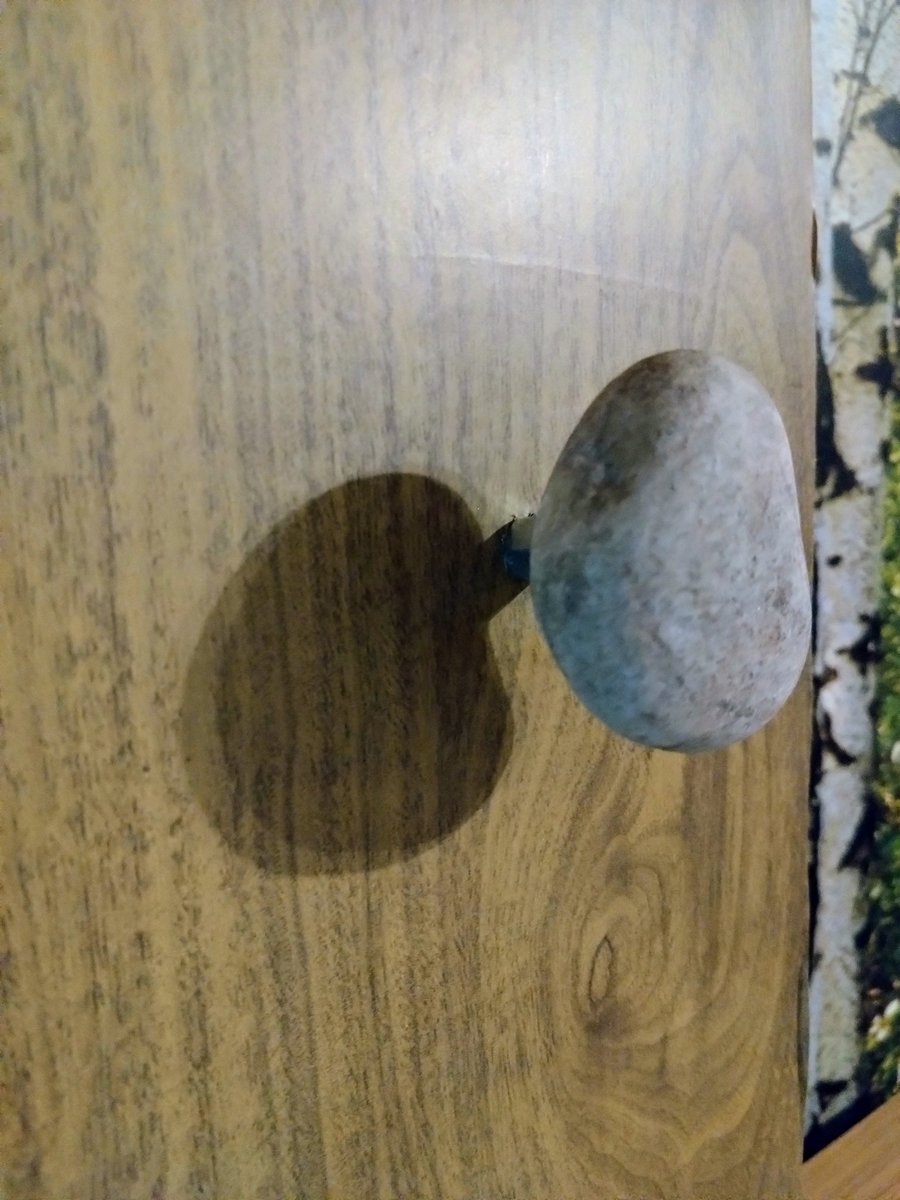 River pebble door handles, Pair of Stone Doorknobs, Beach Stone Cupboard Knob