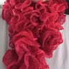 Red frilly scarf with glitter