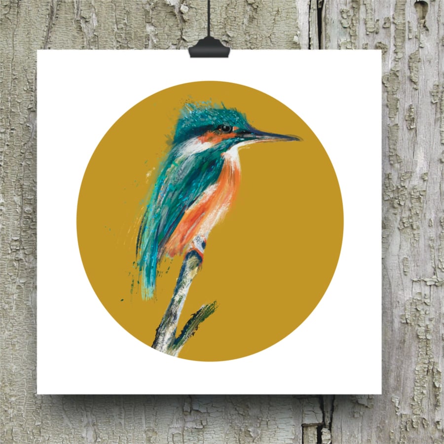 Kingfisher Square Art Print