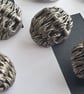 1" 25mm 40L WEAVE effect Knot Antique Silver Button Light Weight... - Image 1
