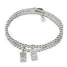 Sterling Silver Tarot Card Charm Stretch Bracelet 925