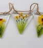 Sunflower fused glass bunting, garden art, gift for home.  - Image 6