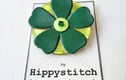 Leather Flower Button Brooches
