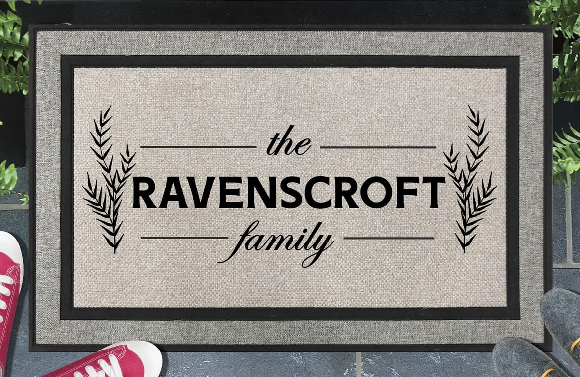 Personalised Surname Door Mat - Customised Family Name Doormat - All Weather 