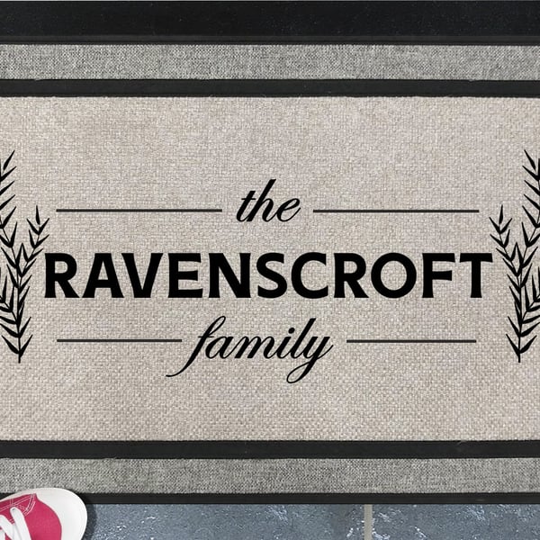 Personalised Surname Door Mat - Customised Family Name Doormat - All Weather 