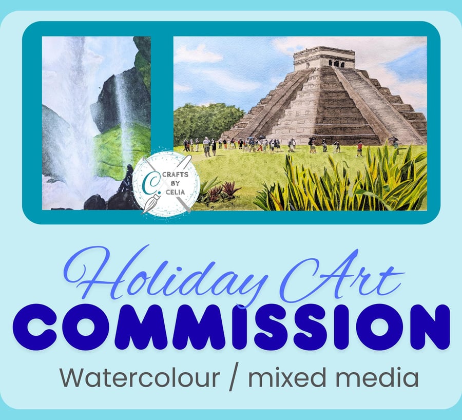 Commission Watercolour Landscape A4 Hand Painted Art Unframed
