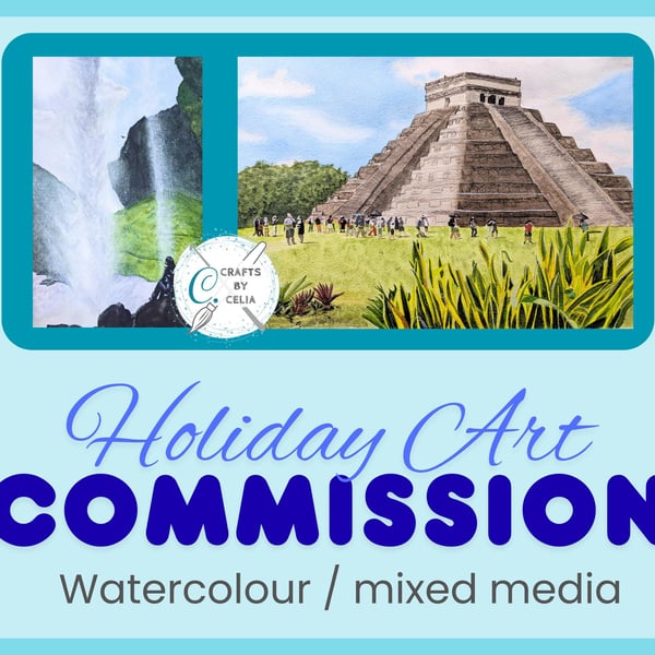 Commission Watercolour Landscape A4 Hand Painted Art Unframed
