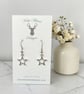 Charm Earrings - Silver Star Outline