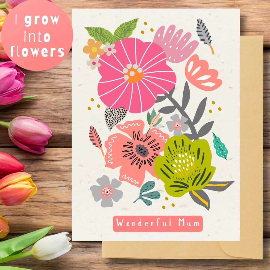Plantable Mother's Day Card Card, Wildflower Seed Paper, Ecofriendly