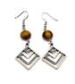 Brown Tiger's Eye Geometric Shaped Earrings- Diamonds- Rings- Hearts