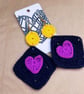 Crochet Earrings - Purple Hearts