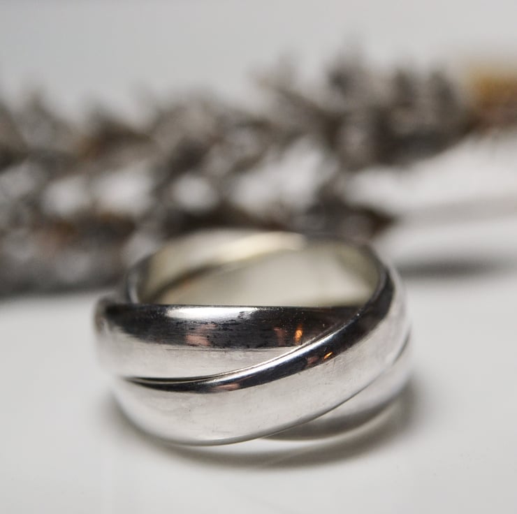 Chunky silver russian wedding ring deals