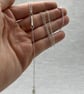Rice Pearl Bar Drop Pendant & 18" Trace Chain- Handmade - Image 3