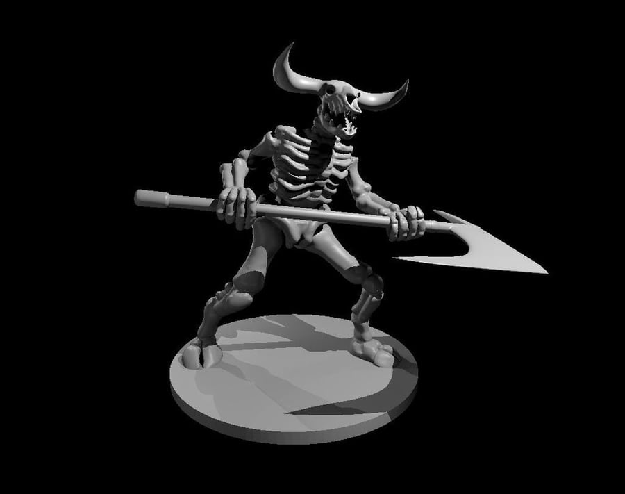Minotaur Skeleton - 3D Printed Resin DnD Pathfinder Figure Mini Miniature