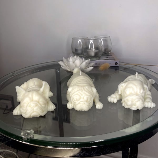 Dog Candles, French Bulldog or Pug 