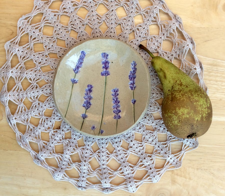 Lavender ceramic dish, Trinket holder with purple, Small dessert dish, 3not