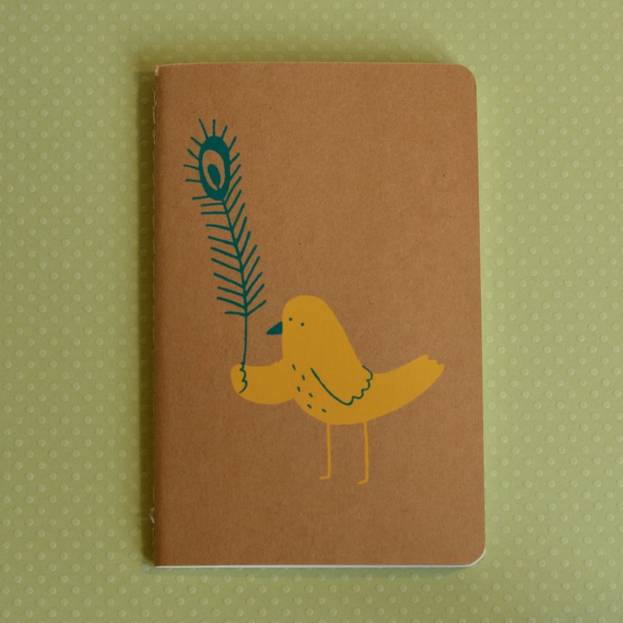 Bird & Feather - Screen-printed Notebook Journal
