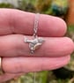 Silver and rose gold Robin pendant and chain. - Image 2