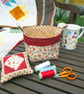 Patchwork Table Top Sewing Basket and Pincushion Set - Image 1