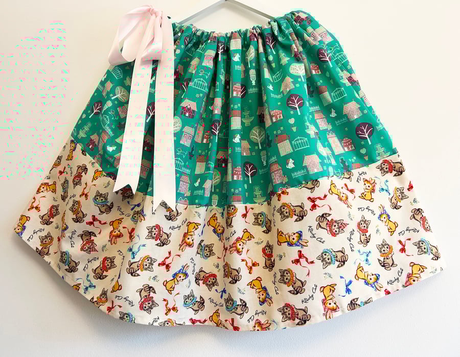 Kitschy Kitten, Free Size Adult Skirt, Kitsch Skirts, retro skirts, 