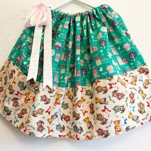 Kitschy Kitten, Free Size Adult Skirt, Kitsch Skirts, retro skirts, 