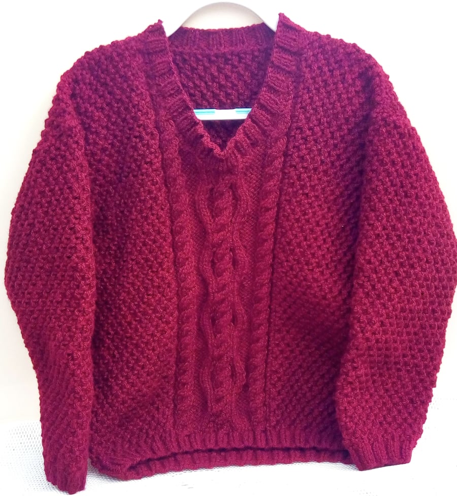 Children's Hand Knitted Cable Patterned Jumper, Children's Clothes