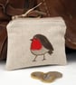 Purse Coin Cosmetic Camera Accessory Robin Nature Bird  - Image 1