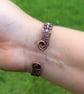 Snake Wire Weave Copper Cuff with Pale Blue AB Faceted Glass Beads - Image 6