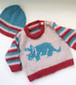 Dinosaur Baby Sweater and Hat Knitting Pattern, Digital Pattern - Image 6
