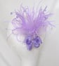 Lilac Regency Soft Floaty Feather & Crystal Bow Fascinator Comb Headpiece - Image 1