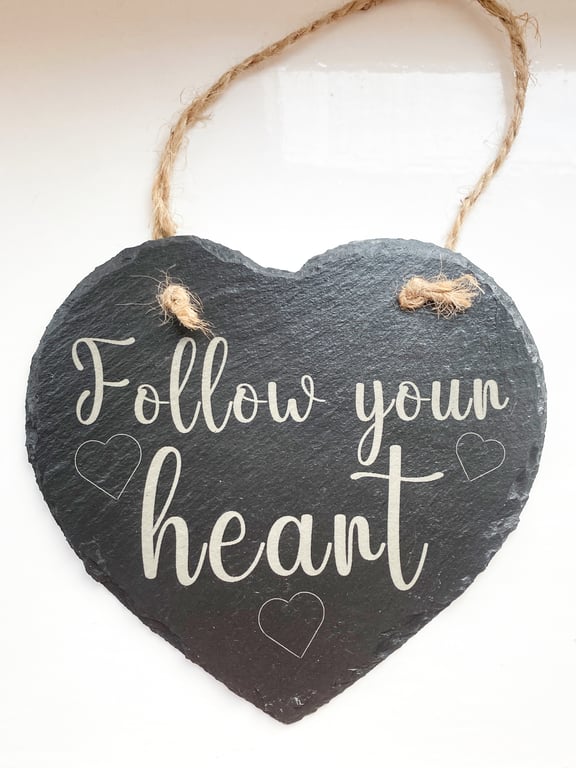 Slate Heart Wall Decoration with Love Sentiment