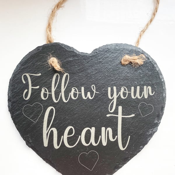 Slate Heart Wall Decoration with Love Sentiment