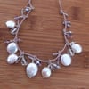 Sterling silver and pearl necklace
