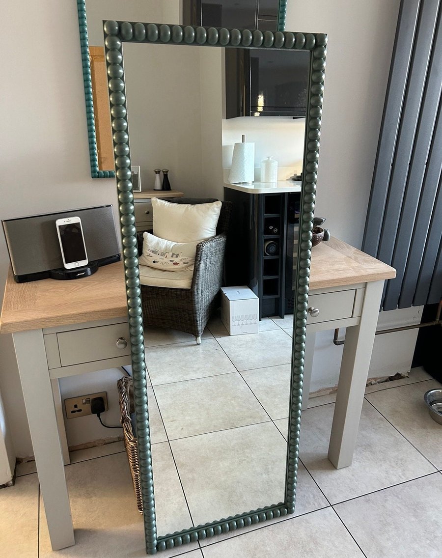 Bobbin mirror extra large 33mm hand painted mirror in farrow and ball or little 