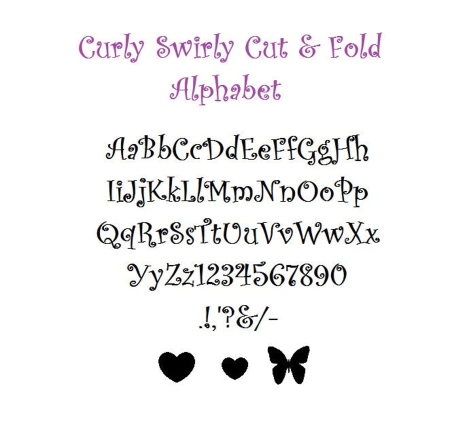 Curly Swirly Full Cut and Fold Book Folding Alphabet - EMAILED PDF PATTERN