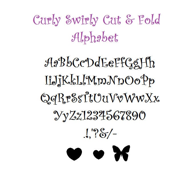 Curly Swirly Full Cut and Fold Book Folding Alphabet - EMAILED PDF PATTERN