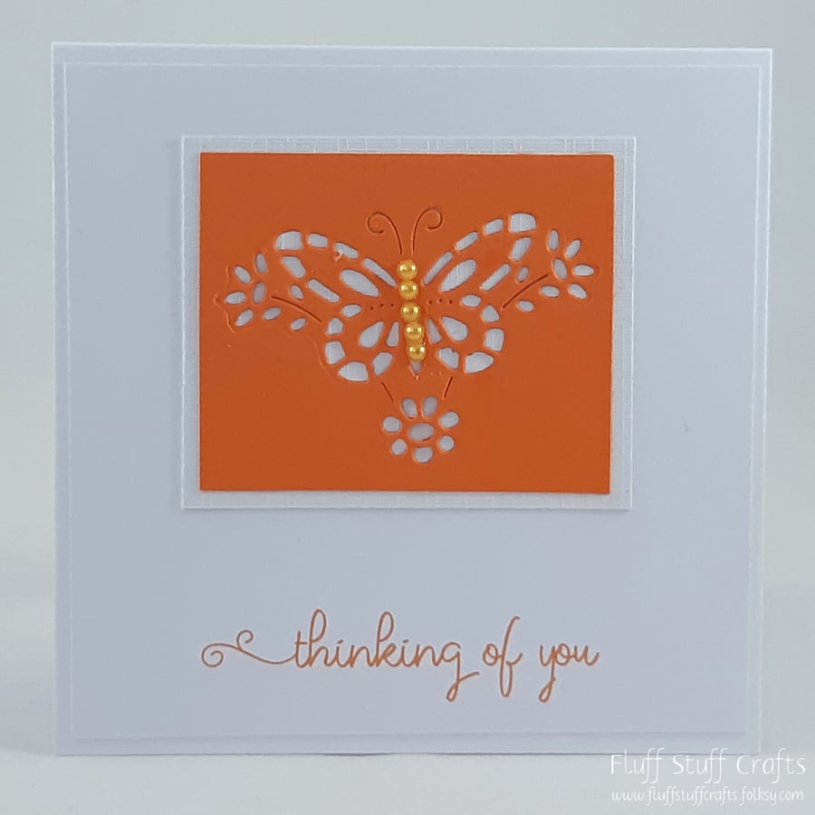 Handmade butterfly thinking of you card