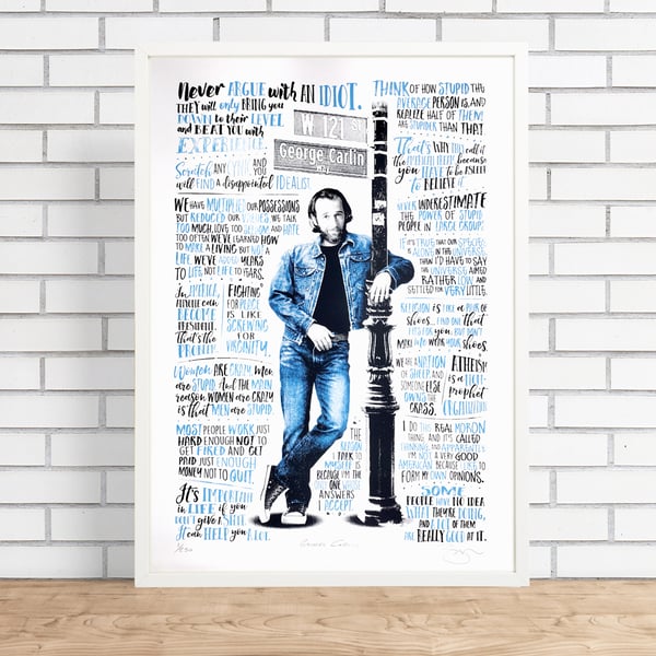 George Carlin Hand Pulled Limited Edition Screen Print