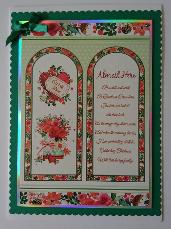 Handmade Christmas Card Christmas Eve Is Here Poem With Love