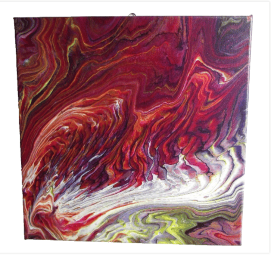 Cosmic Sunset Dance 2 Original Handmade Acrylic Canvas Painting Gift Idea