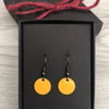 Yellow enamel drop earrings 