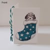 Dogs in Stockings Gift Tag