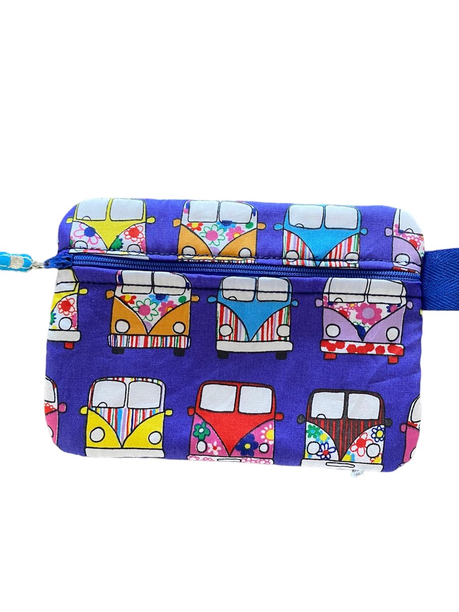 Blue Hippy Campervan design zipped purse 