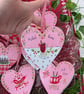 Hand-painted Pink Christmas Food and Drink Hearts 10cm - Image 5