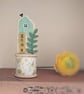 Little Wooden House on a Vintage Bobbin 'Home' 